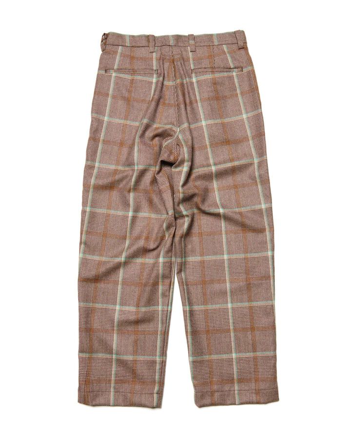 SAXONY WOOL CHECK RELAX-FIT TUCK SLACKS,B, medium image number 1