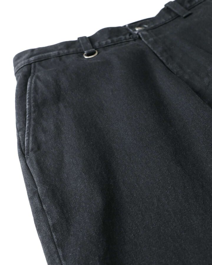 WASHED DENIM STRAIGHT PANTS,BLACK, medium image number 2