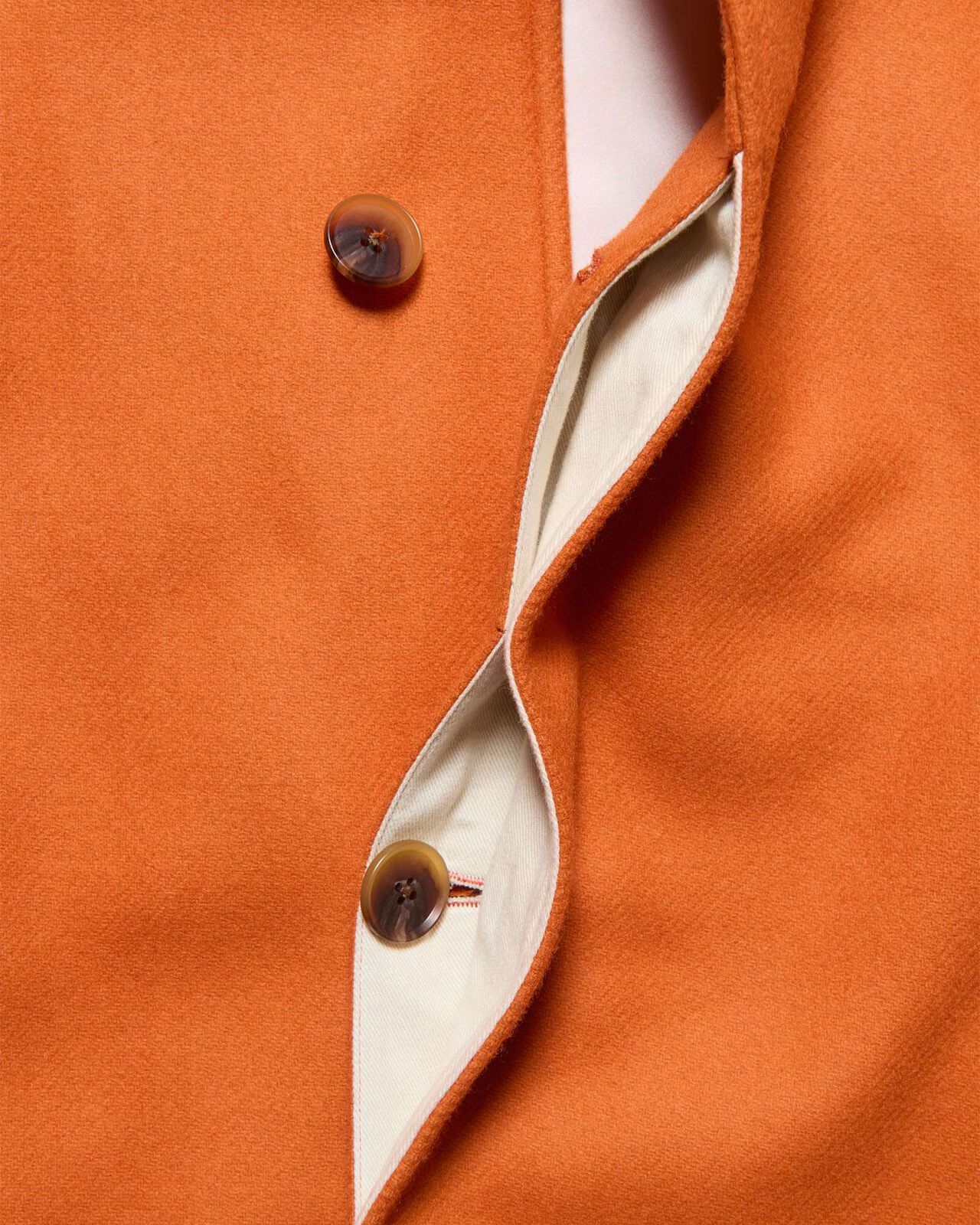 WOOL MELTON SHORT OVERCOAT,ORANGE, large image number 2