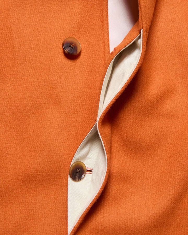 WOOL MELTON SHORT OVERCOAT,ORANGE, medium image number 2
