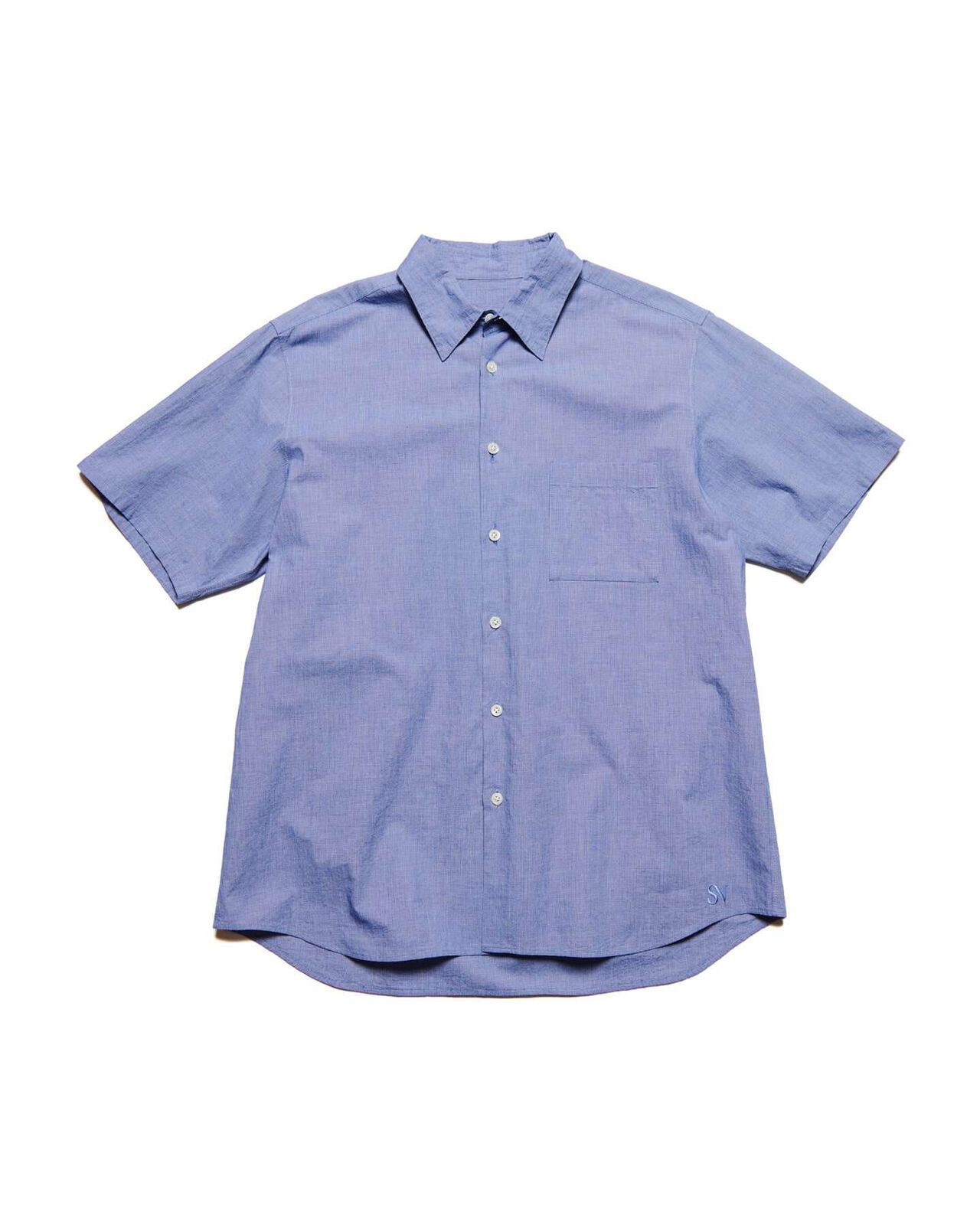 VOILE WASHER REGULAR-FIT S/S SHIRT,NAVY, large image number 0