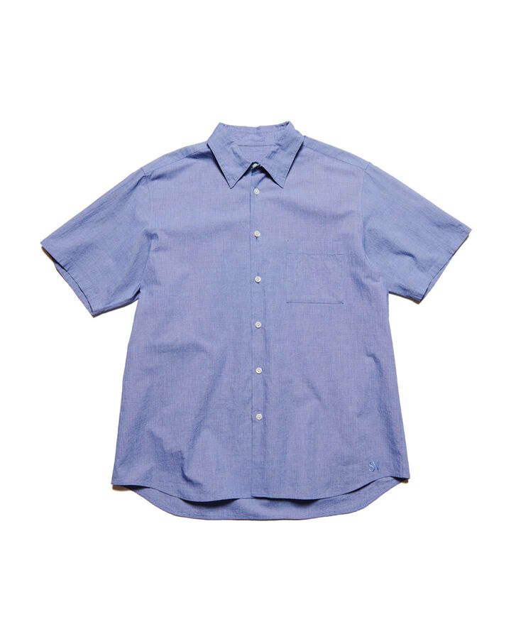 VOILE WASHER REGULAR-FIT S/S SHIRT,NAVY, medium image number 0