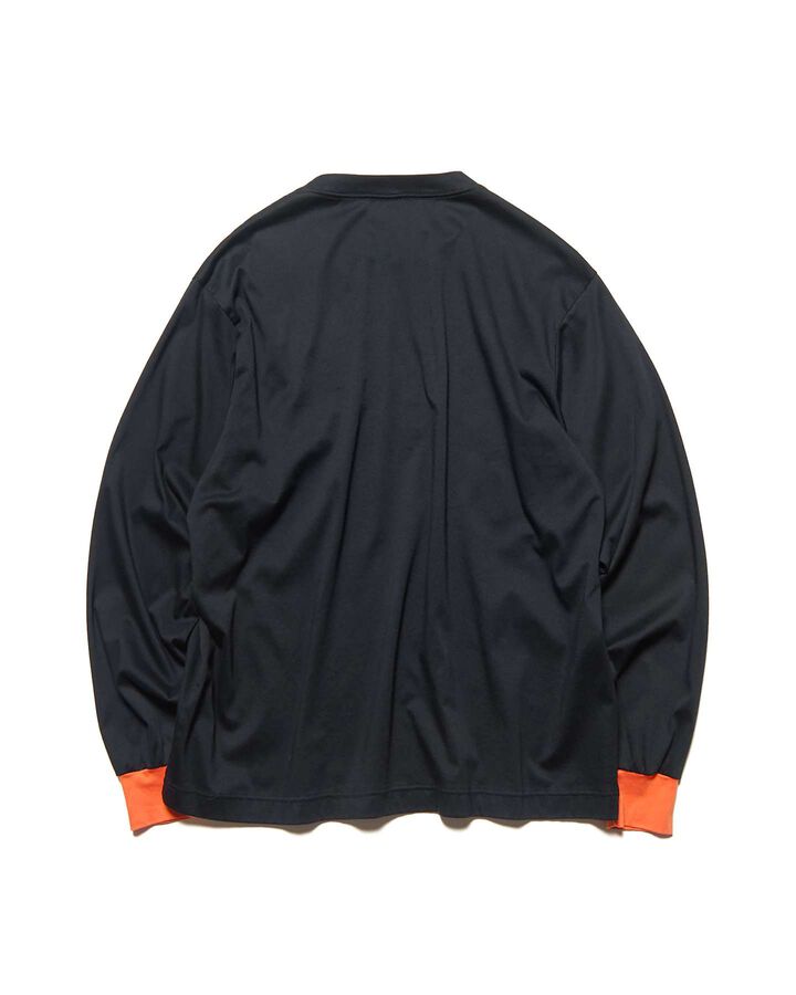 COLLEGE LOGO COLOR RIBBED L/S WIDE TEE,BLACK, medium image number 1