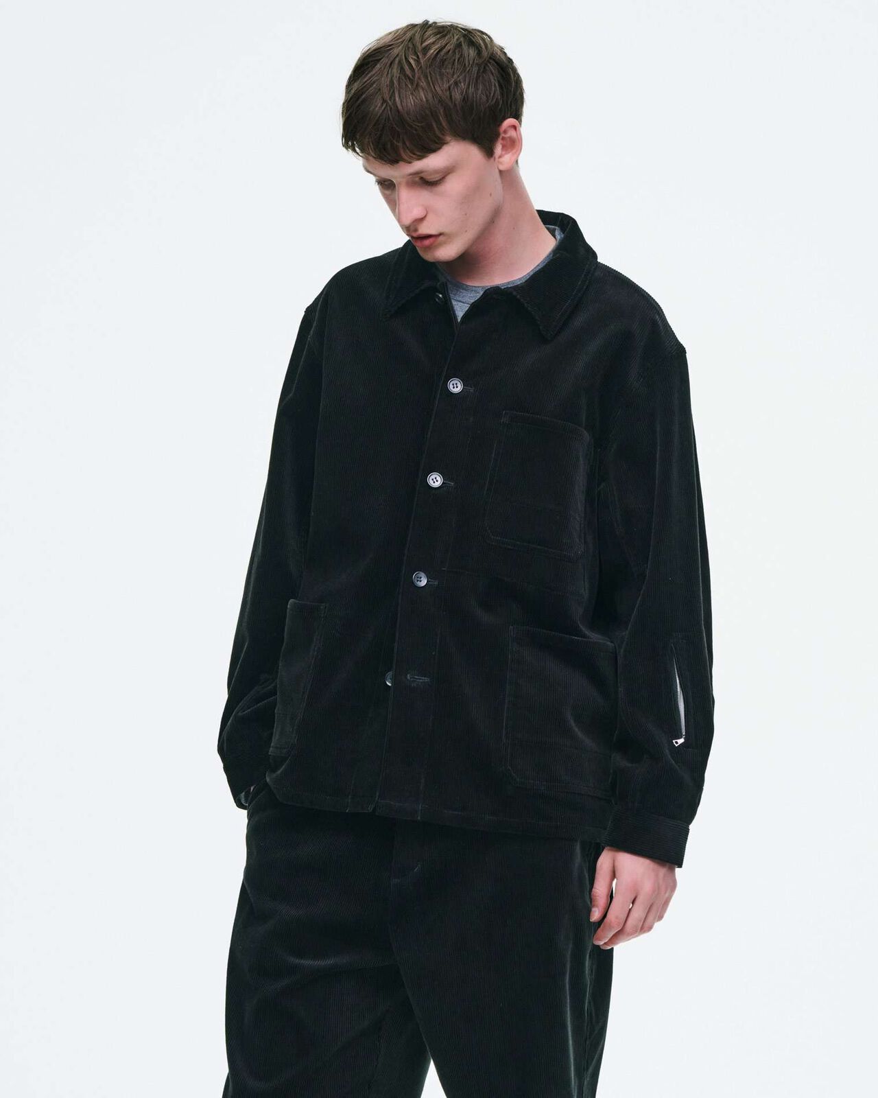 CORDUROY COVERALL,BLACK, large image number 5