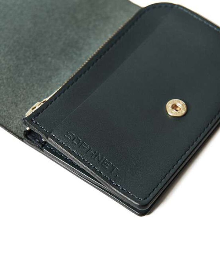 LEATHER SMALL WALLET,NAVY, medium image number 2