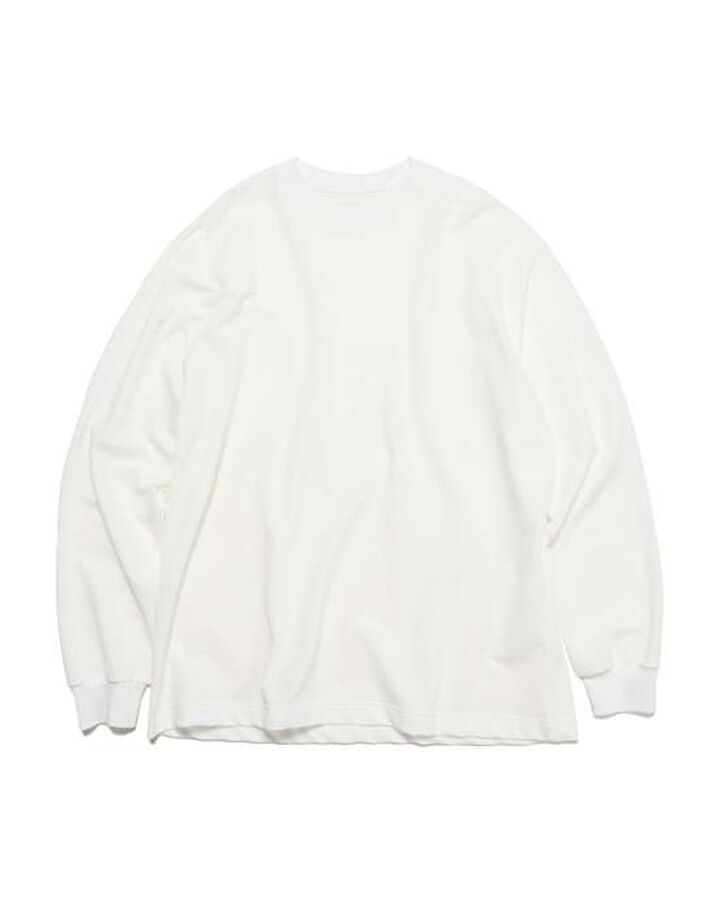 L/S CREWNECK TOP,WHITE, medium image number 0