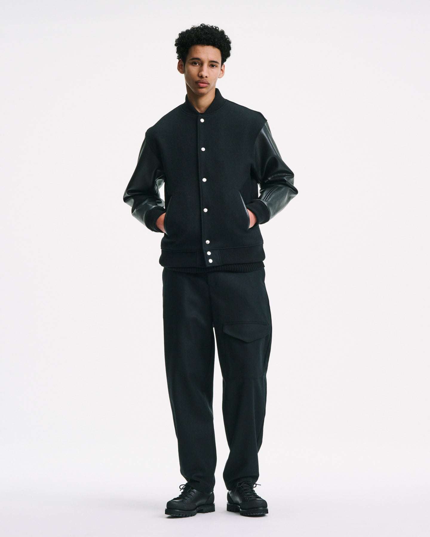 LIGHT MELTON WOOL ROYAL NAVY PANTS