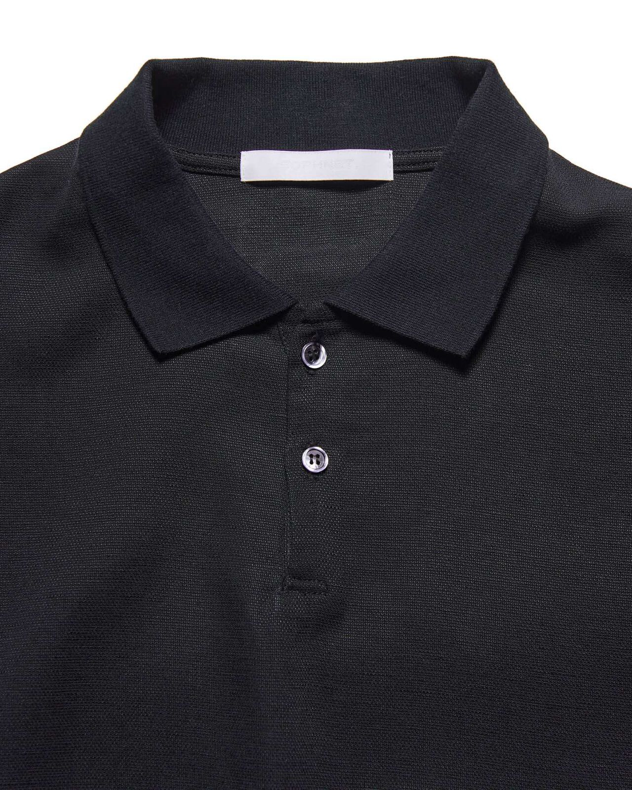 LINEN MESH OVERSIZED POLO,BLACK, large image number 2