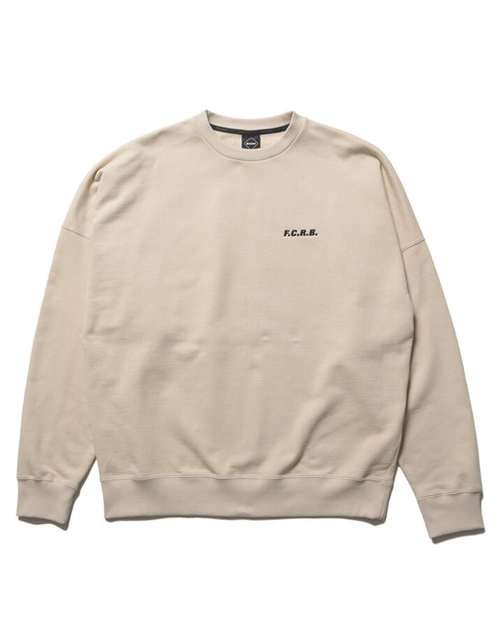 BIG LOGO CREWNECK BAGGY SWEAT,BEIGE, medium image number 1