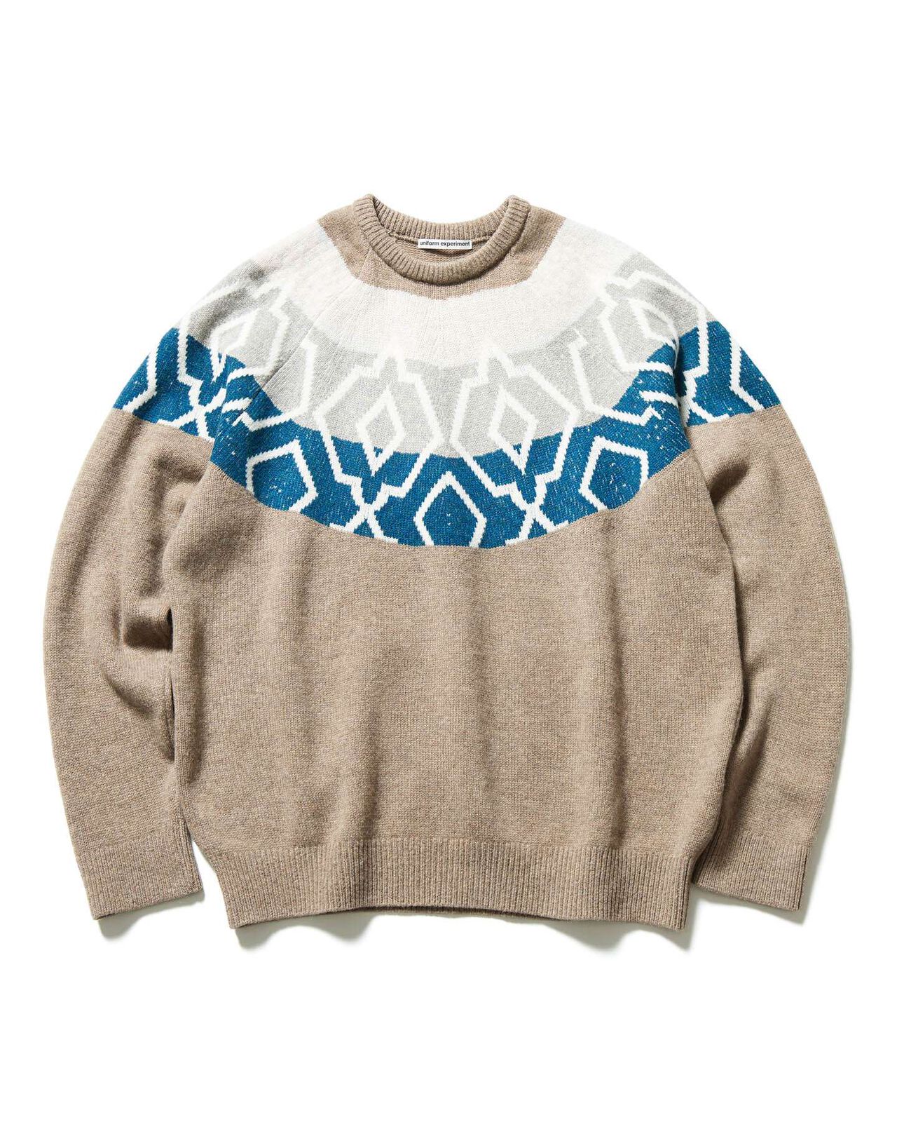 NORDIC CREWNECK SWEATER,BEIGE, large image number 0