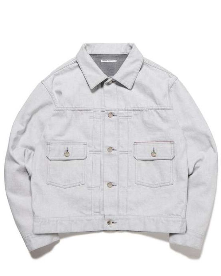 WASHED DENIM JACKET,WHITE, medium