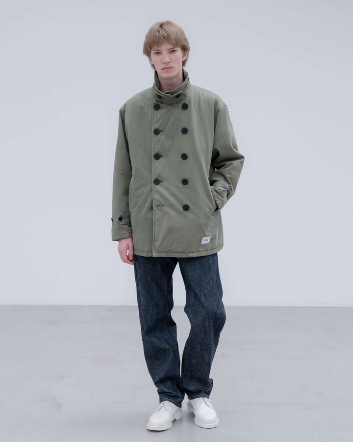 MILITARY PEA COAT,KHAKI, medium image number 9