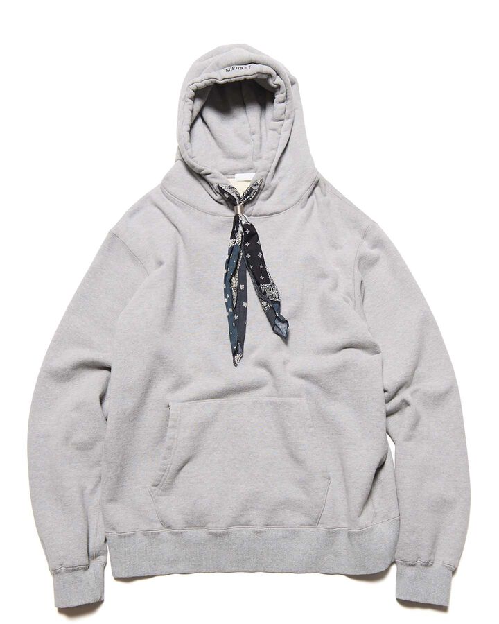 FABRIC CORD SWEAT HOODIE,GRAY, medium