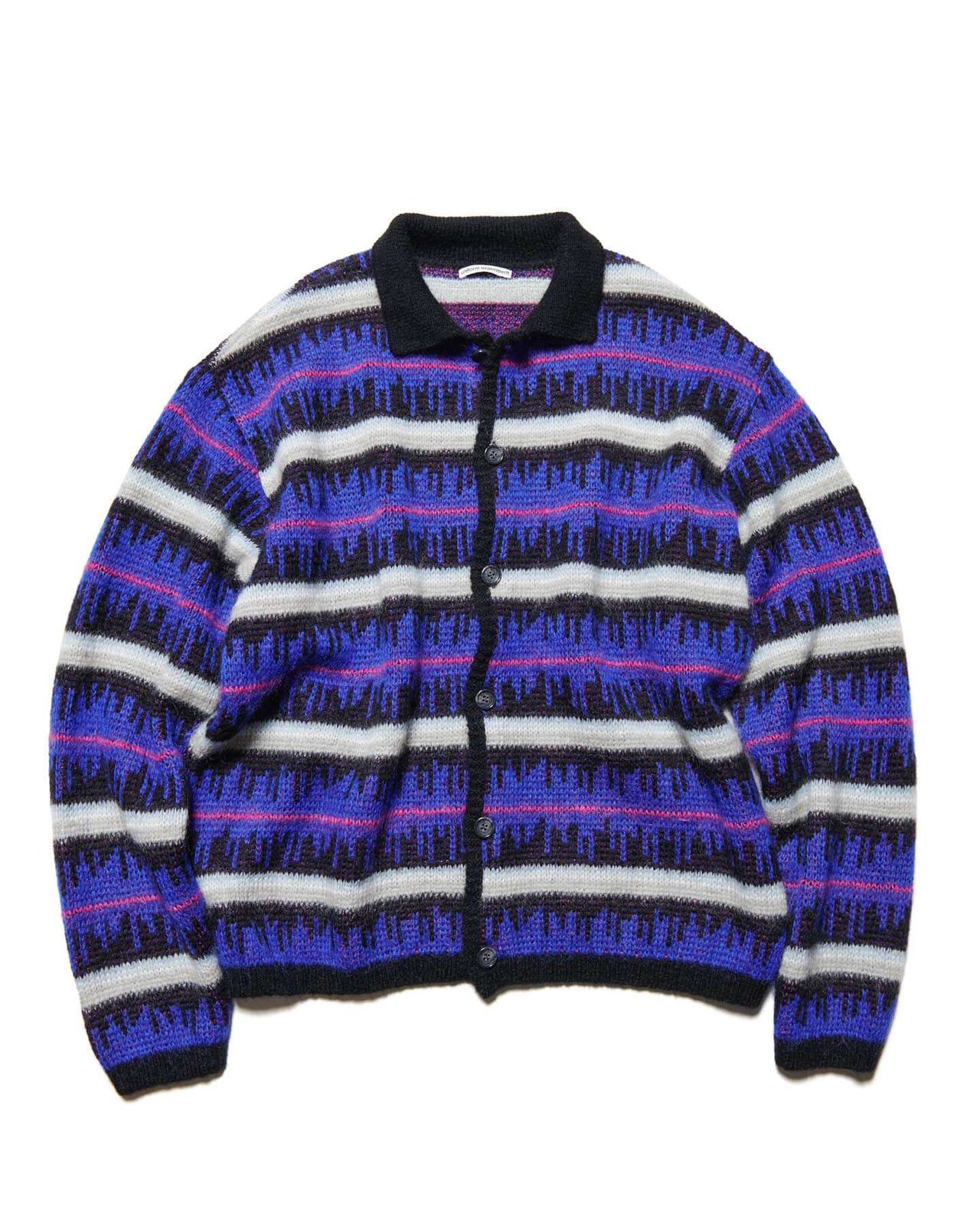 MOHAIR BORDER KNIT BLOUSON,BLACK, large image number 0