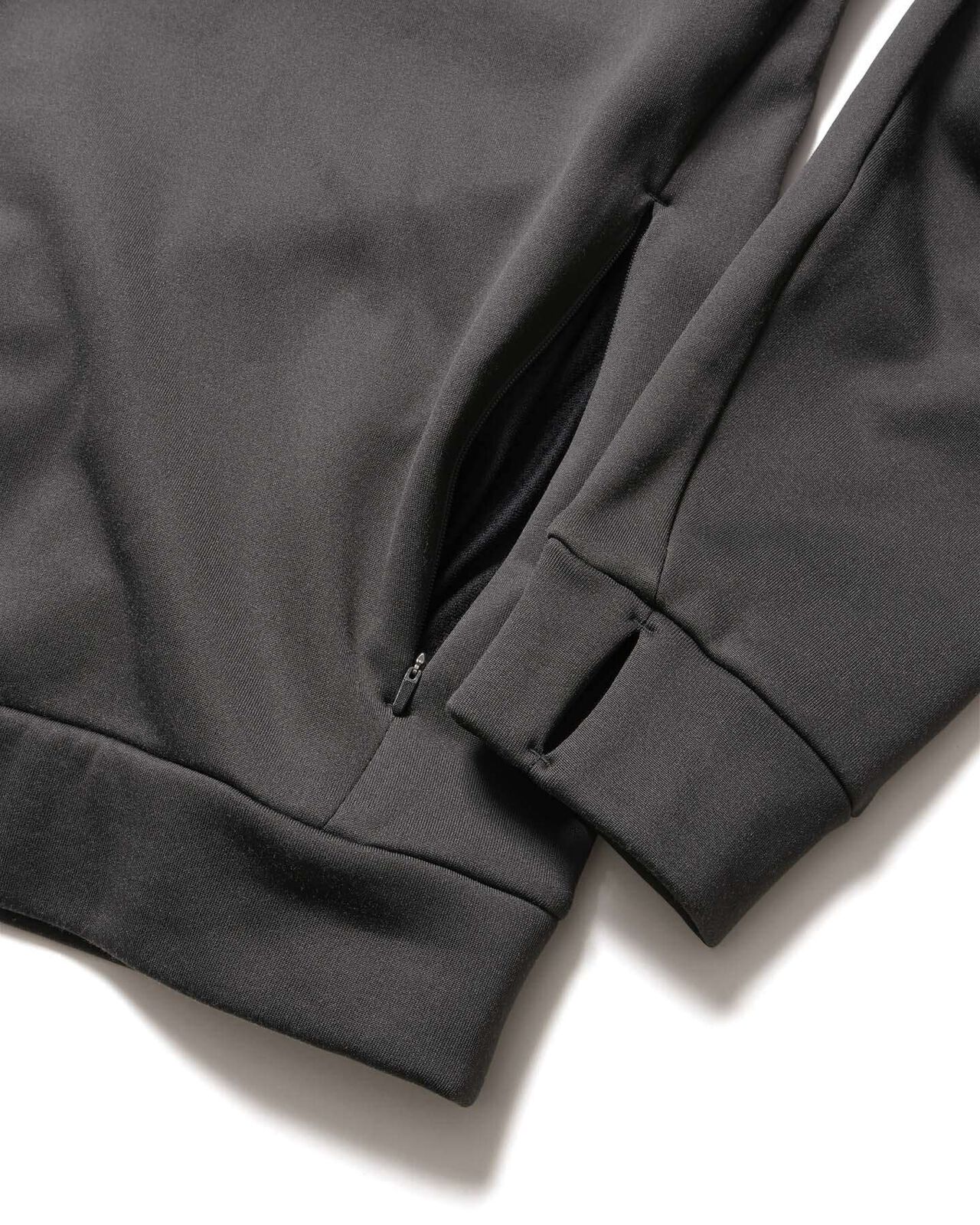 STRETCH FLEECE CREWNECK TOP,CHARCOAL GRAY, large image number 3