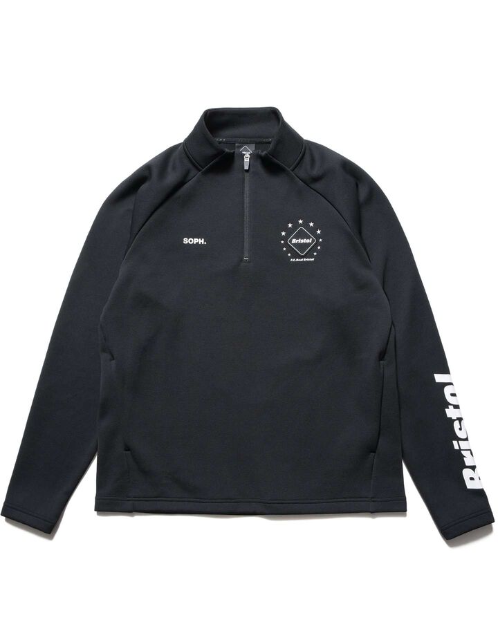 QUARTER KNIT ESSENTIAL HALF-ZIP TOP,BLACK, medium