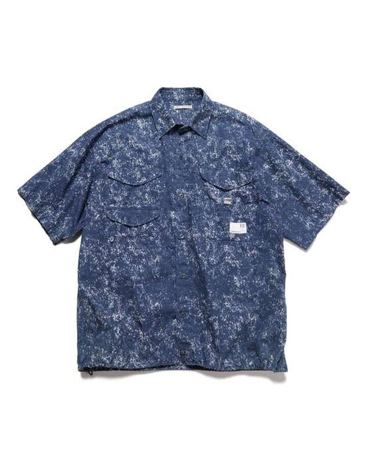 INDIGO PRINT S/S FISHING SHIRT,WHITE, medium image number 0