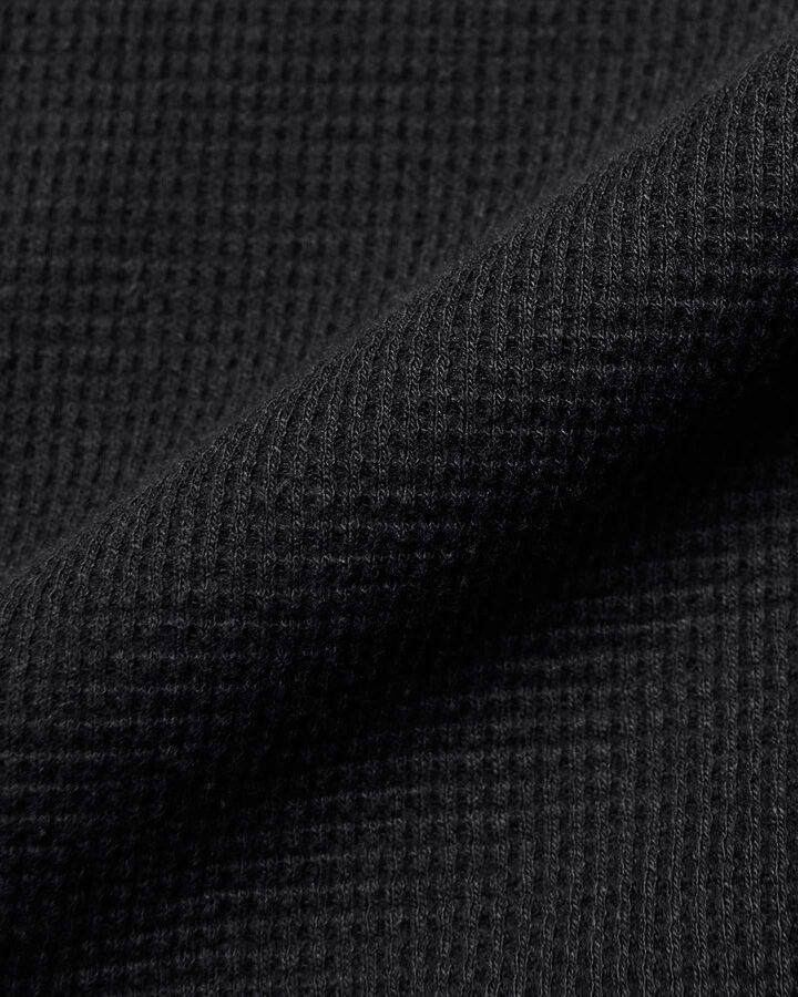 WAFFLE TURTLENECK TOP,BLACK, medium image number 3