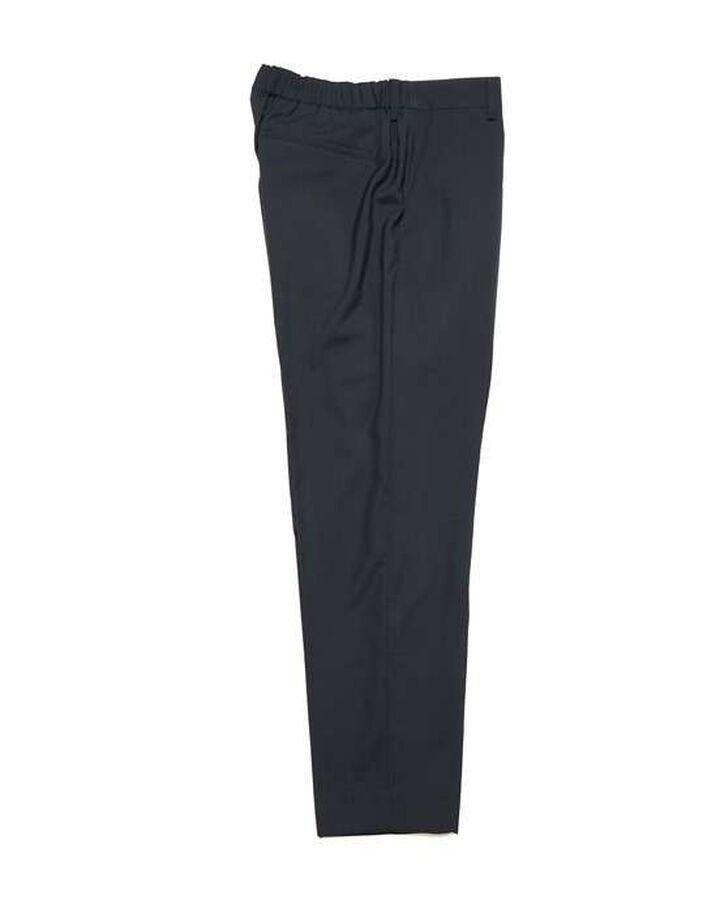 SUMMER MERINO WOOL TAPERED EASY SLACKS,BLACK, medium image number 2