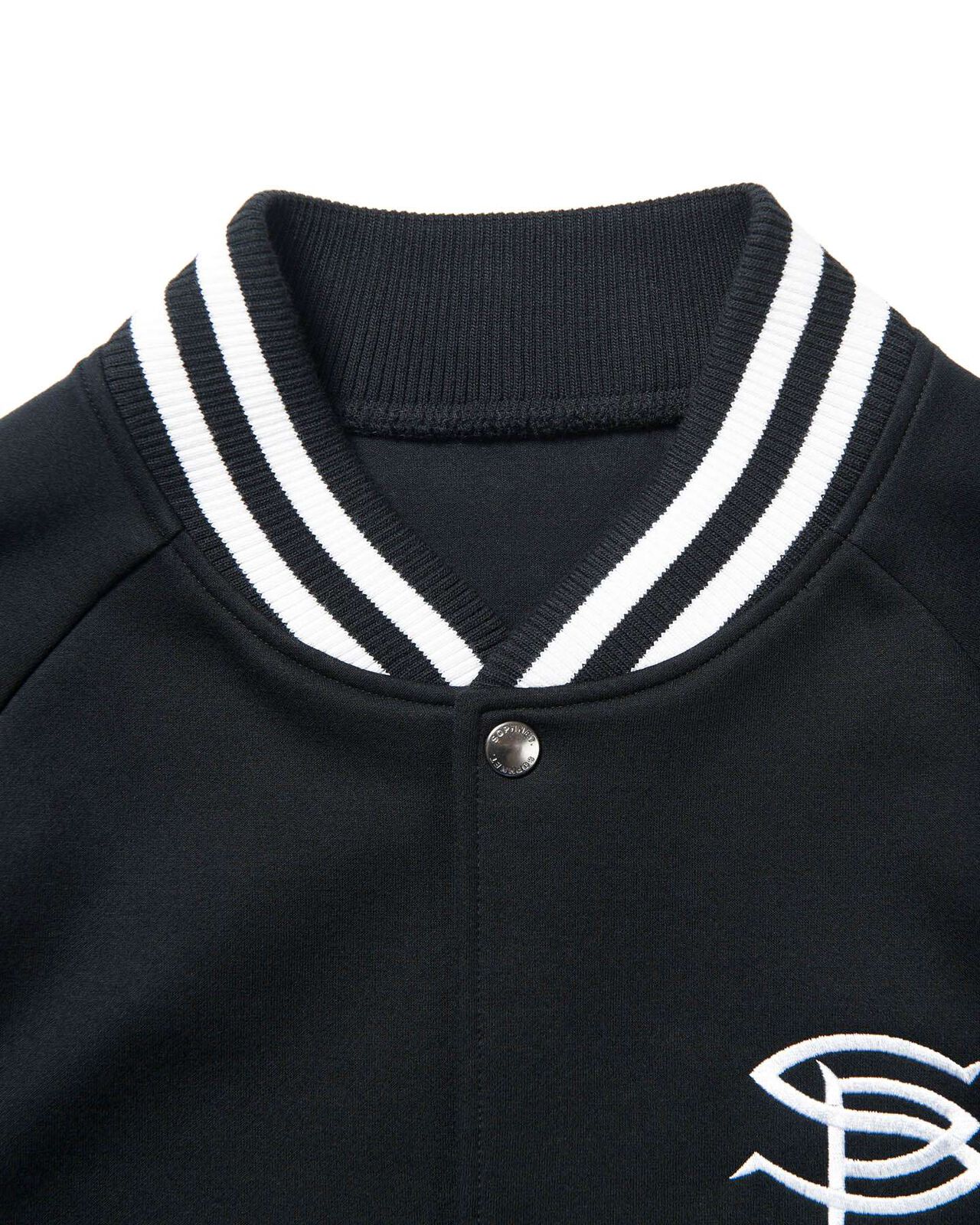 COMPACT DOUBLE KNIT SP LOGO VARSITY JACKET,BLACK, large image number 2