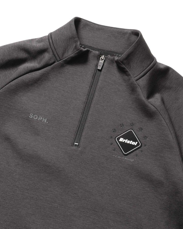 QUARTER KNIT ESSENTIAL HALF-ZIP TOP,CHARCOAL GRAY, medium image number 2