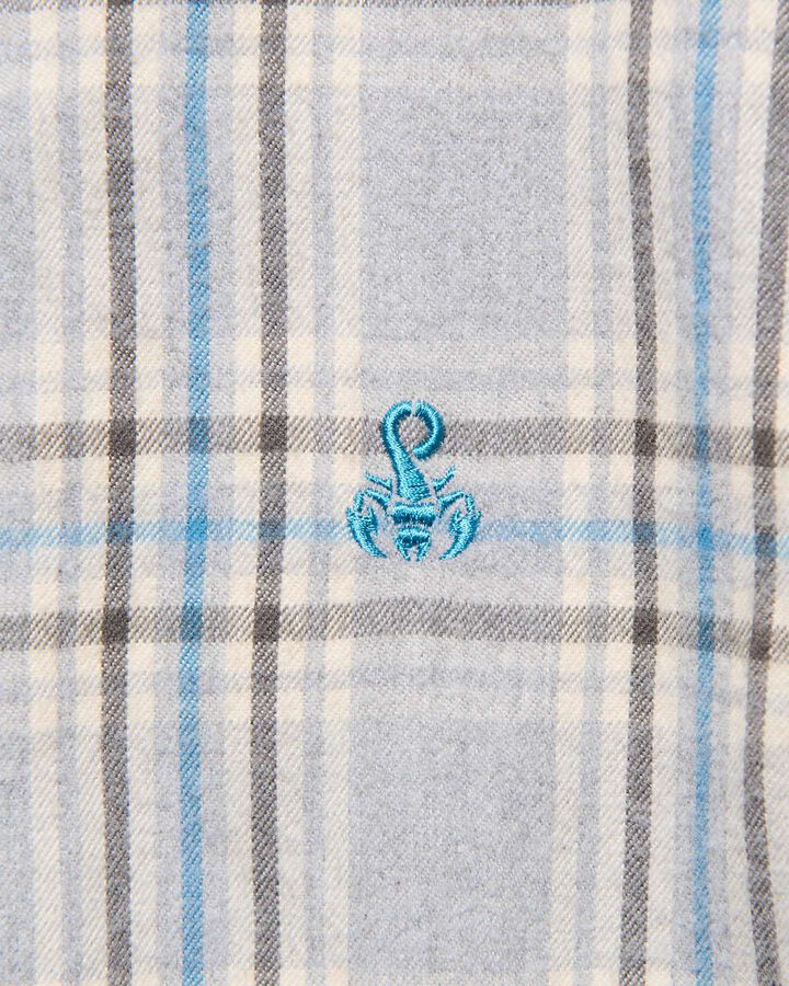 FLANNEL CHECK RELAX-FIT SHIRT,LIGHT GRAY, medium image number 3
