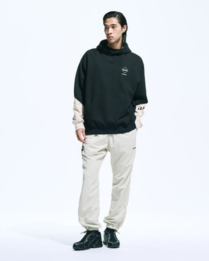 PANEL BAGGY SWEAT HOODIE,BLACK, medium image number 5