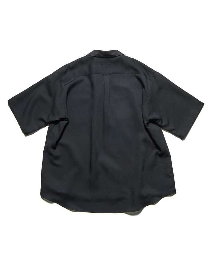LINEN MESH S/S SHIRT,BLACK, medium image number 1