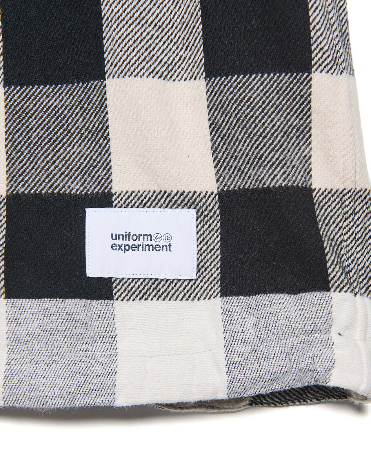 LINE FLANNEL CHECK DRAWCORD SHIRT,BLACK, large image number 3