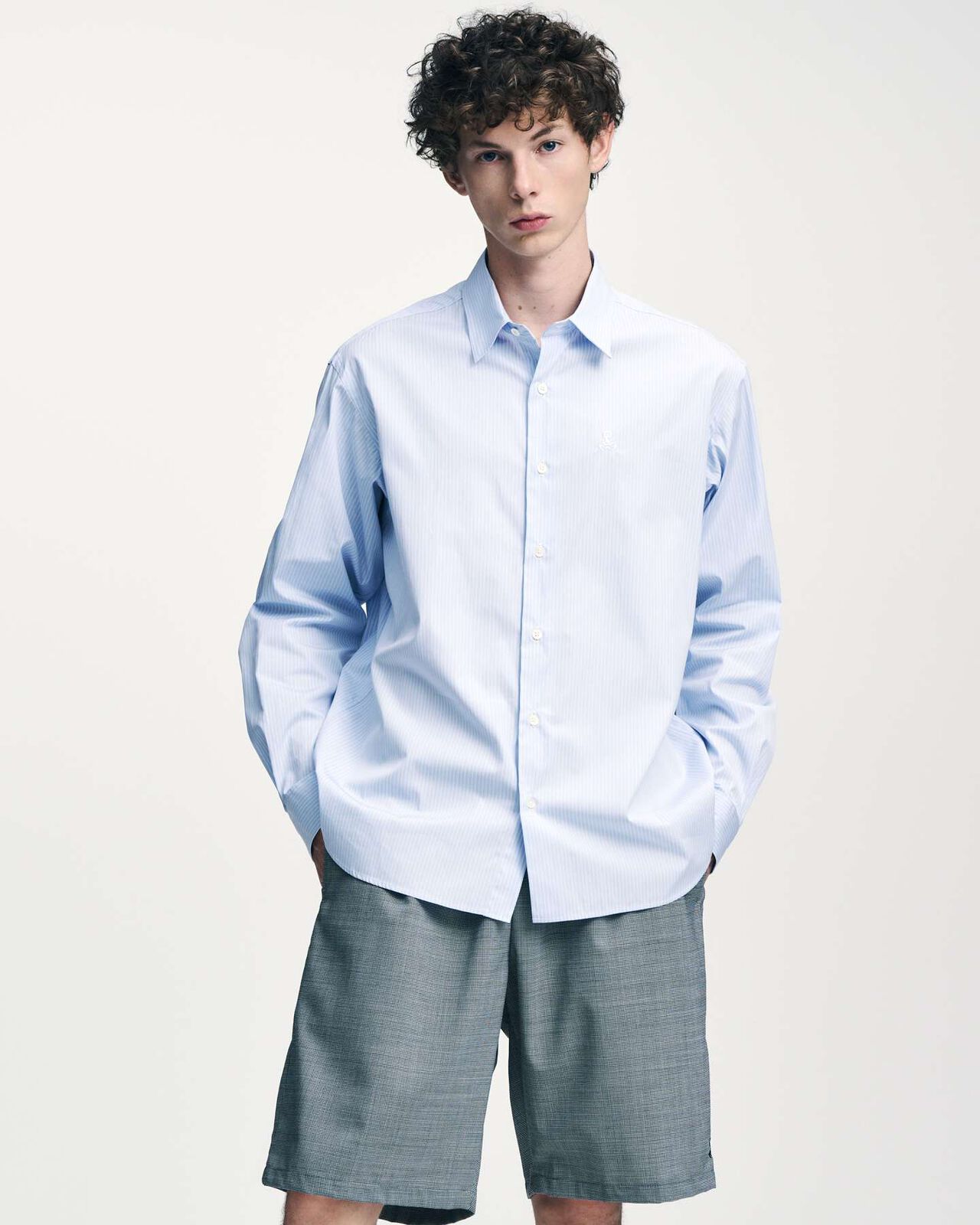 SUVIN GIZA RELAX-FIT SHIRT,BLUE, large image number 3