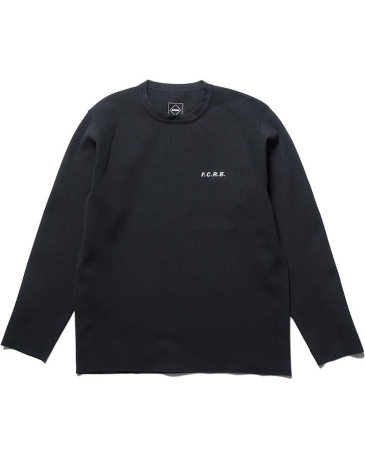 TECH KNIT CREWNECK TOP,BLACK, medium image number 0