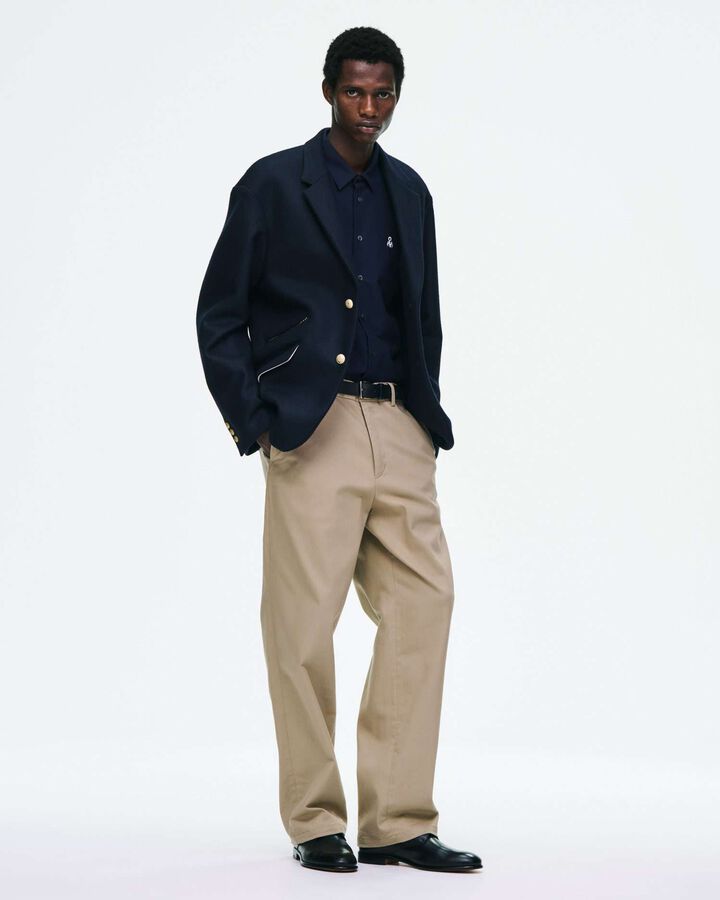 STRETCH TWILL CLASSIC SLACKS,BEIGE, medium image number 4