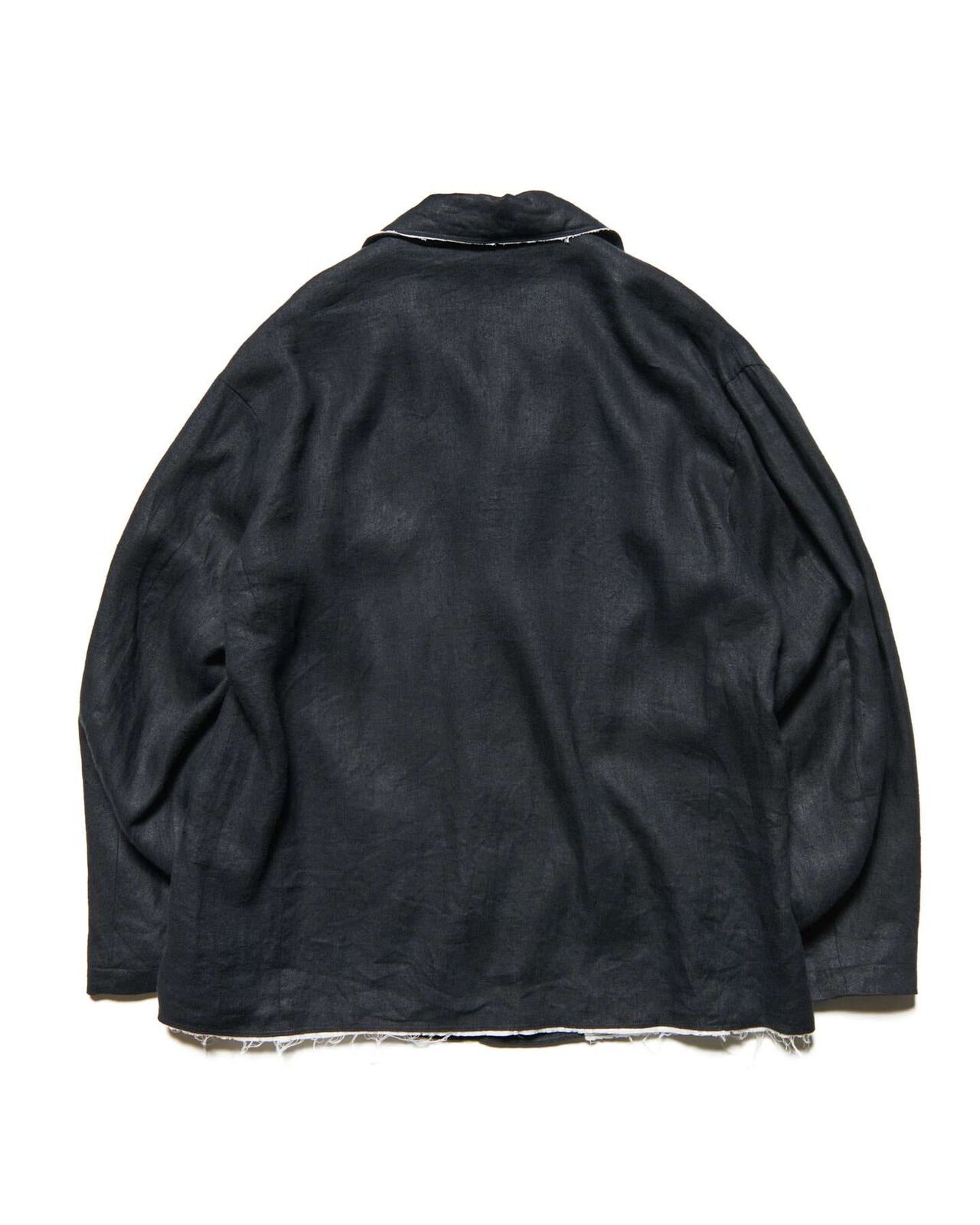 BRUSHED LINEN CUT-OFF JACKET,BLACK, large image number 1