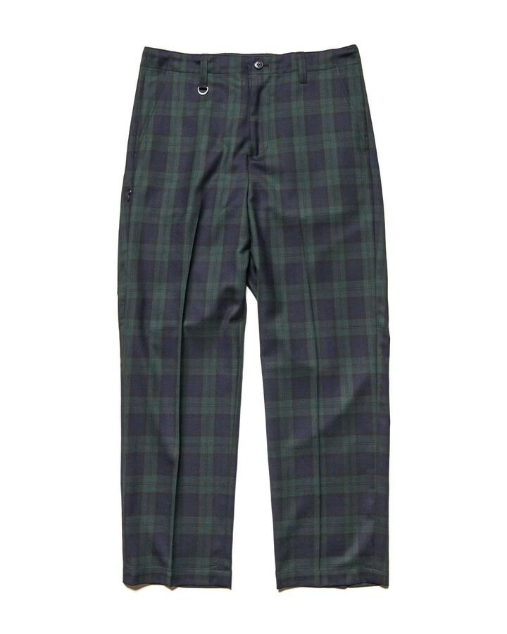 STRETCH WOOL SIDE POCKET TAPERED PANTS,GREEN, medium