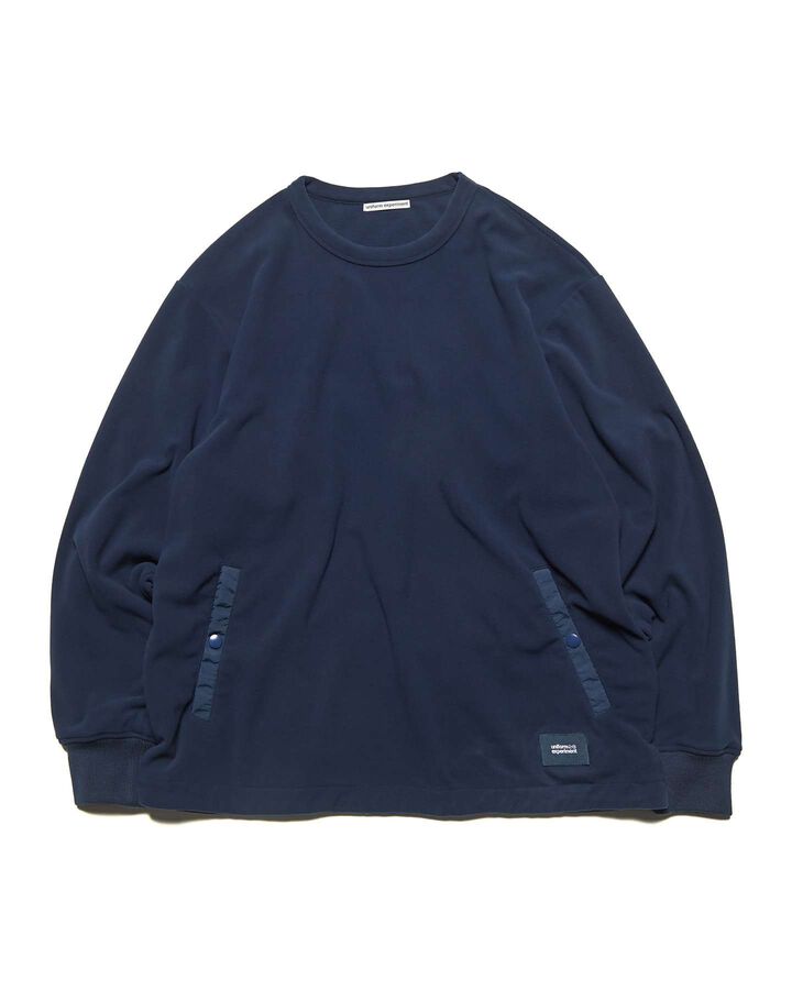 FLEECE CREWNECK TOP,NAVY, medium
