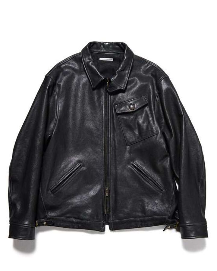 LEATHER BLOUSON,BLACK, medium image number 0