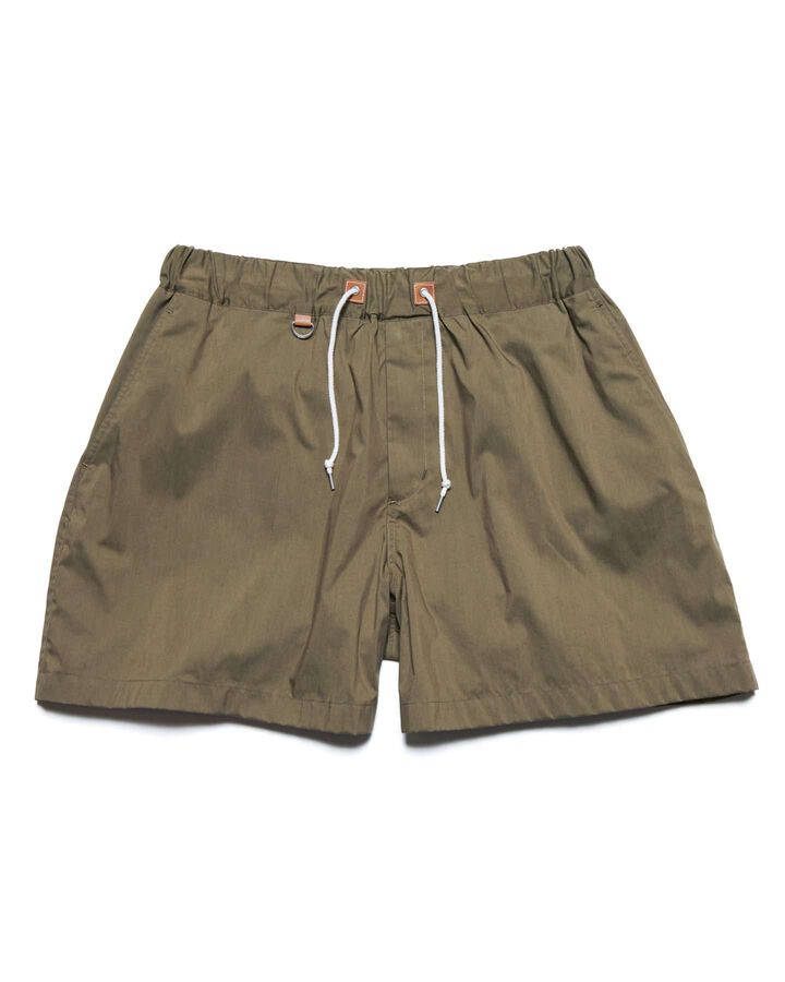 LIGHT POPLIN WIDE SHORTS,KHAKI, medium image number 0
