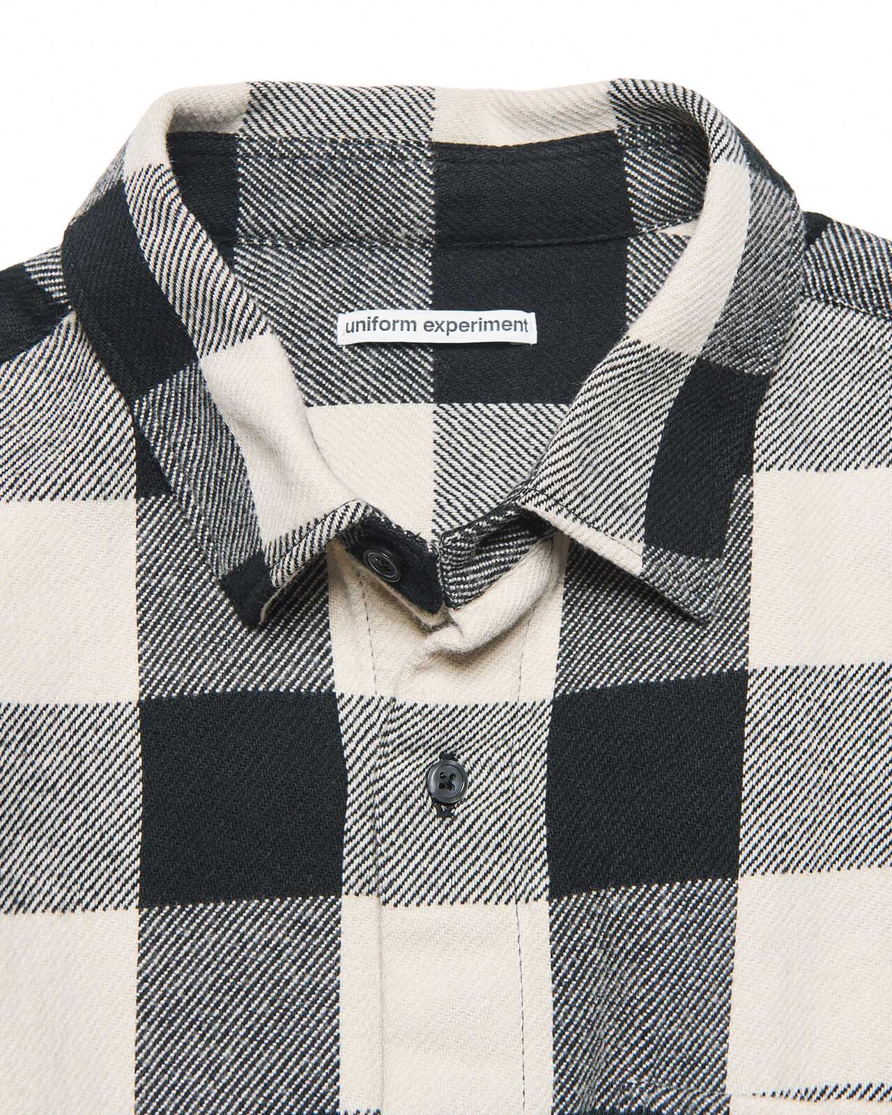 LINE FLANNEL CHECK DRAWCORD SHIRT,BLACK, large image number 2