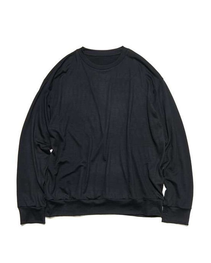 WASHABLE WOOL L/S TOP,BLACK, medium