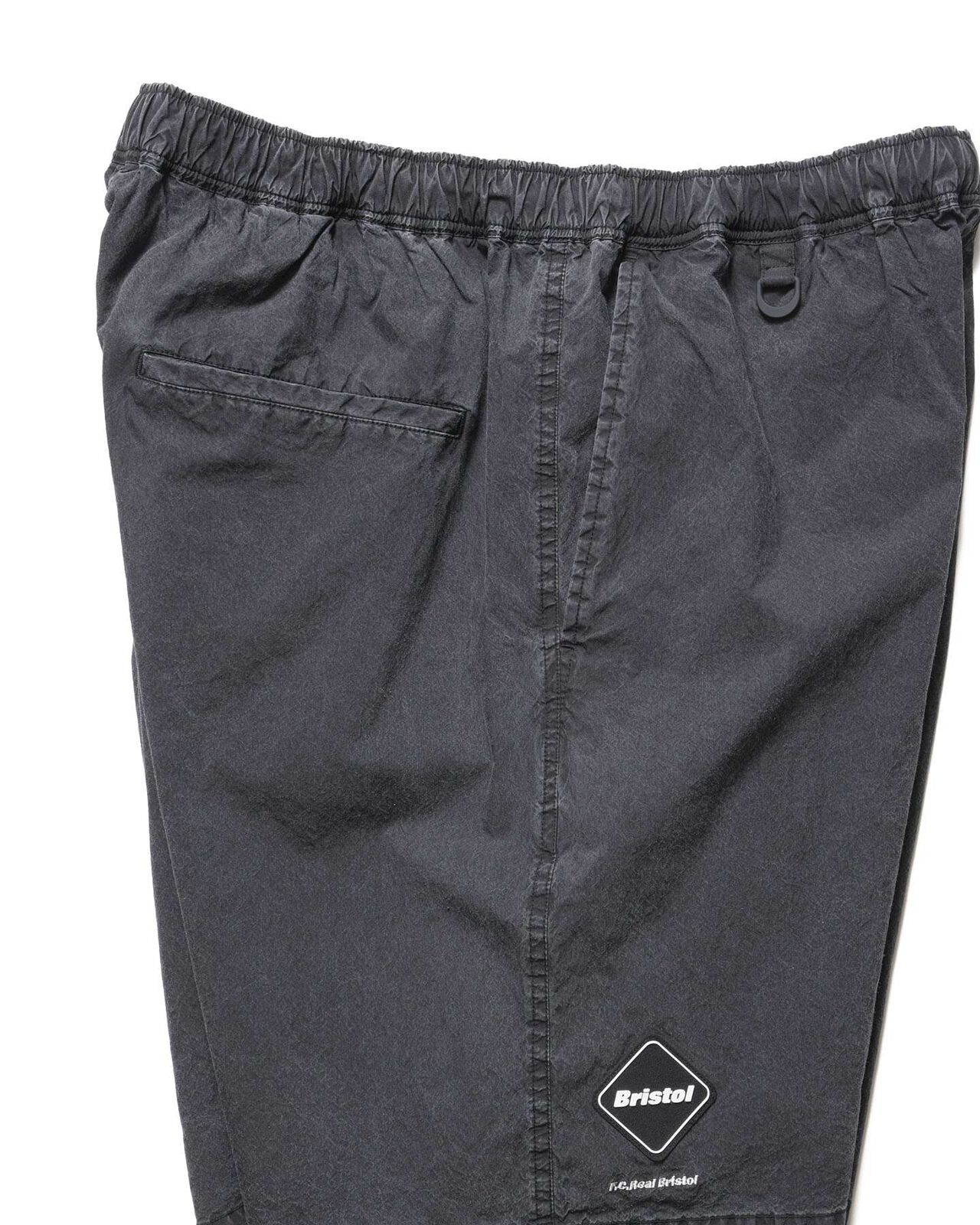 WASHED CRISP DENIM EASY SHORTS,BLACK, large image number 2