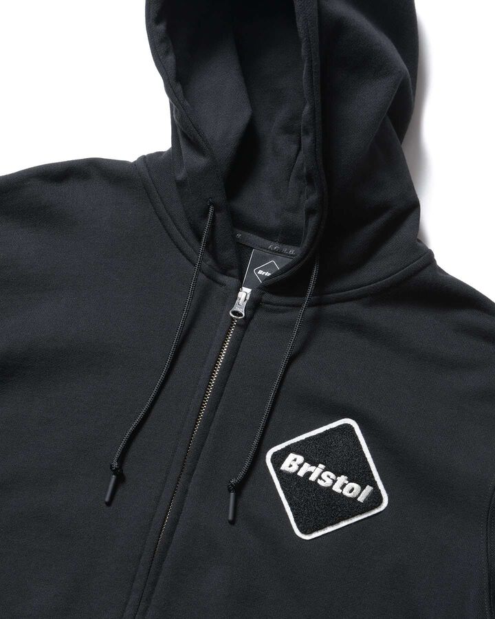 SLEEVE LOGO ZIP-UP SWEAT HOODIE,BLACK, medium image number 2