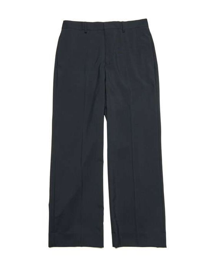 SUMMER MERINO WOOL STRAIGHT FIT SLACKS,BLACK, medium image number 0
