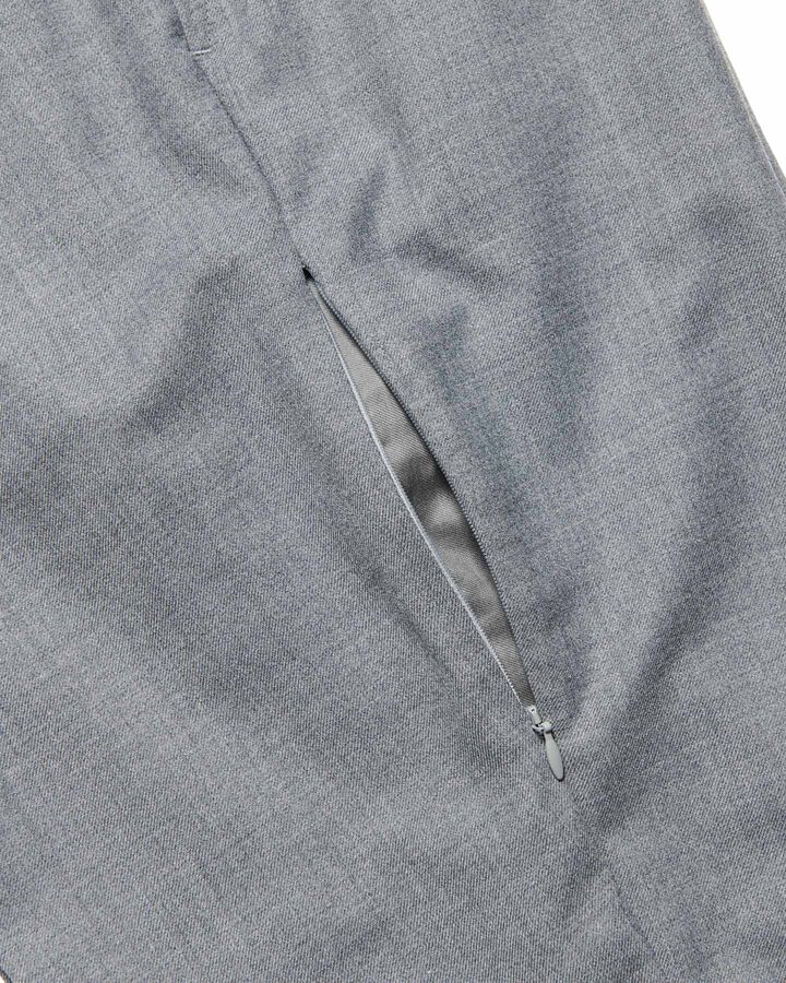 STRETCH WOOL SIDE POCKET TAPERED PANTS,GRAY, medium image number 3