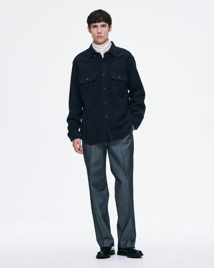 DENIM CLASSIC SLACKS,NAVY, medium image number 6