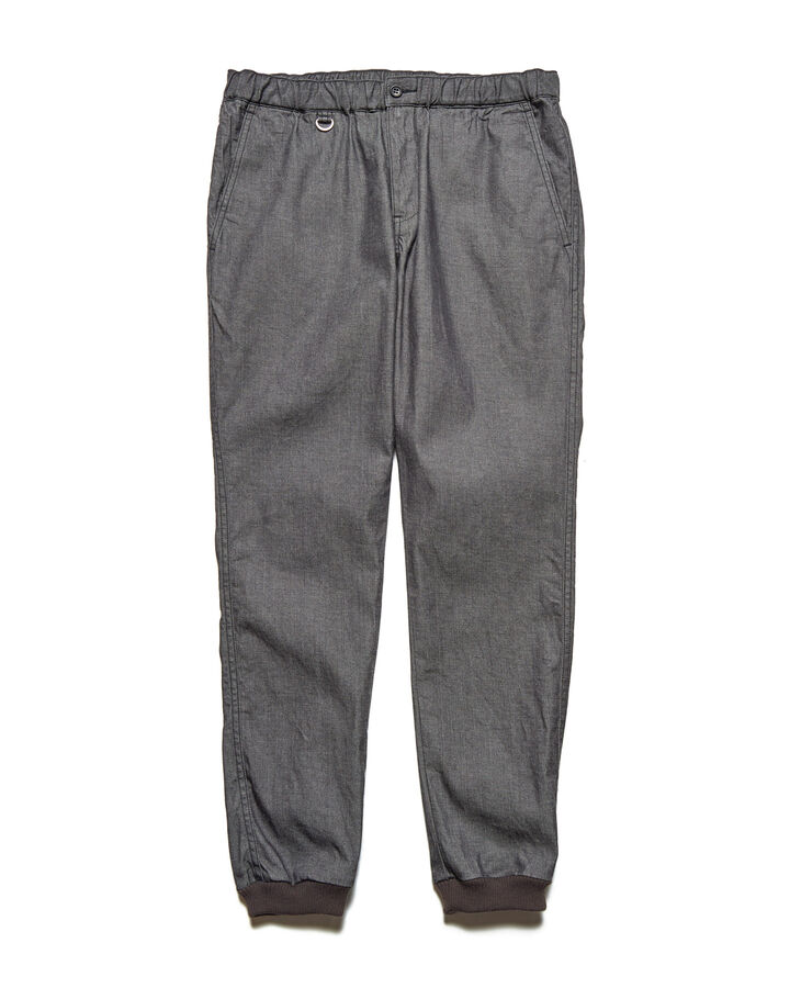 STRETCH DENIM SLIM-FIT RIBBED PANTS,BLACK, medium