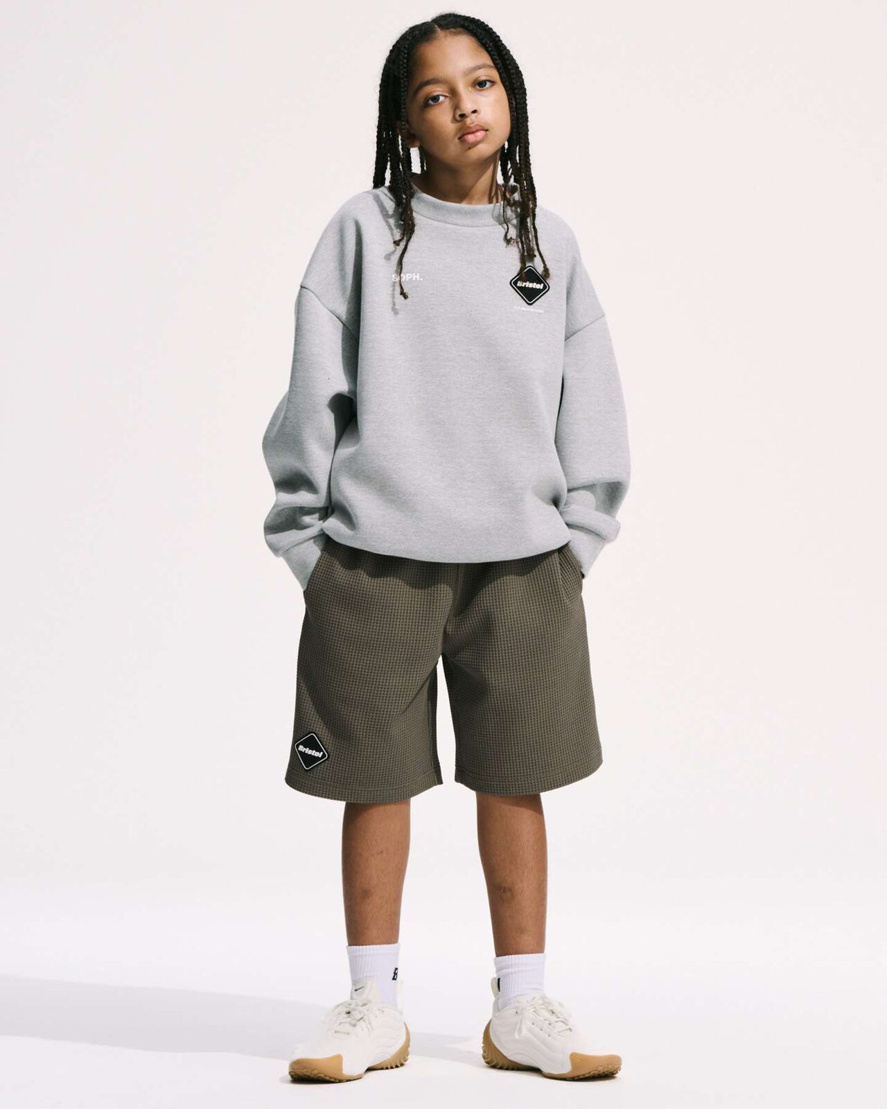 TECH SWEAT CREWNECK TOP,GRAY, large image number 2
