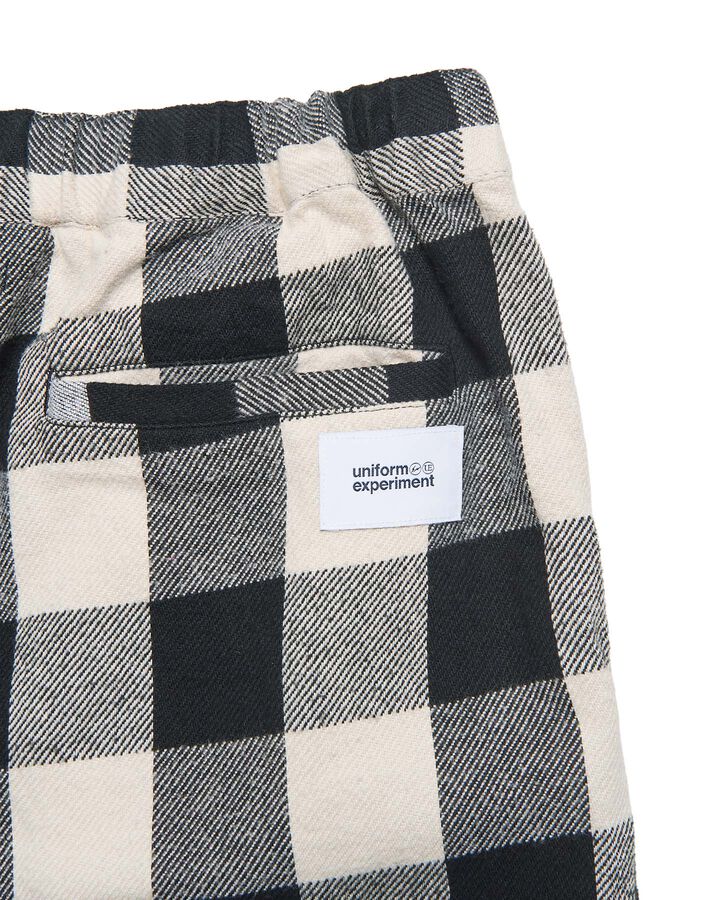 LINE FLANNEL CHECK EASY PANTS,BLACK, medium image number 2