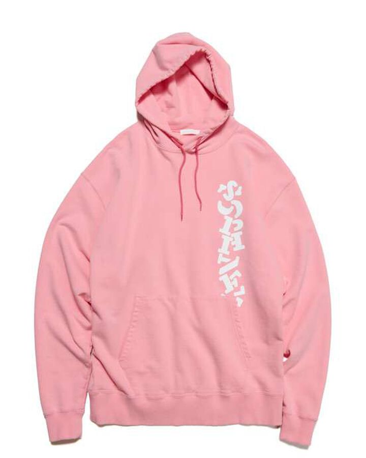SIMON TAYLOR: STENCIL HOODIE,PINK, medium