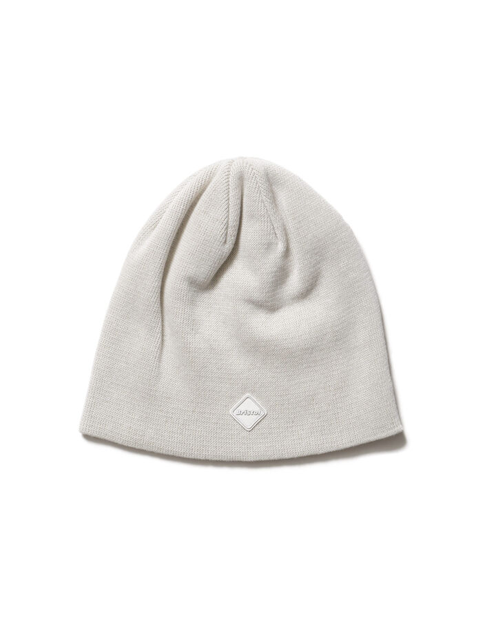 EMBLEM ACRYLIC BEANIE,WHITE, medium