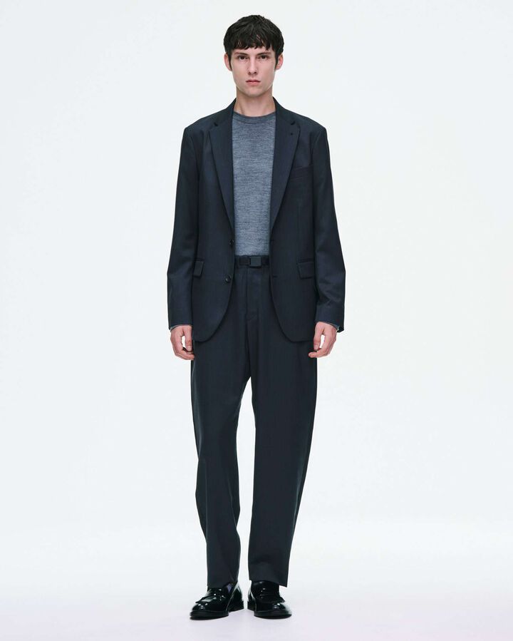 WOOL GABARDINE STANDARD 2-BUTTON JACKET,CHARCOAL GRAY, medium image number 8